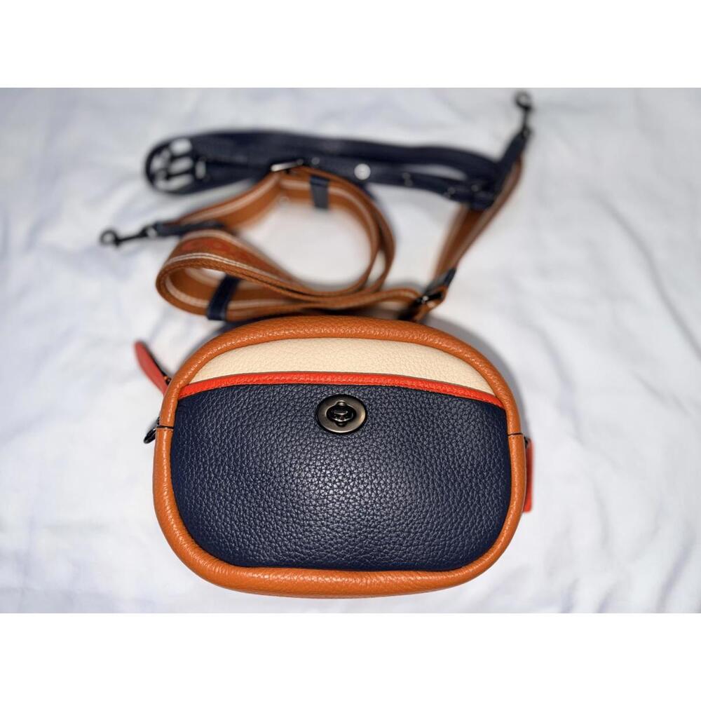 Coach Colorblock Multi Camera Bag Leather and Webbing Strap - Picture 7 of 9